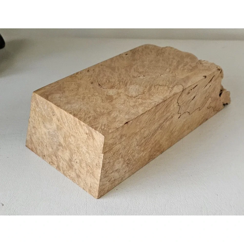 Michael Elkan Oregon Birdseye Maple Burl Box Handmade Wood Trinket Box Art Waxed